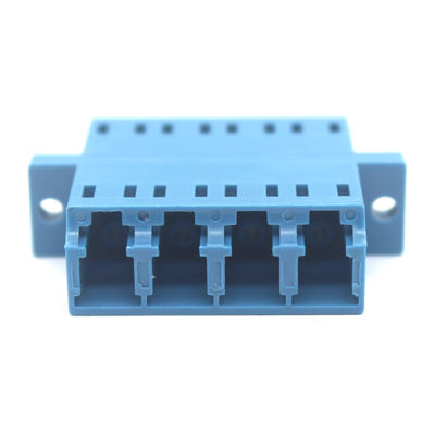 FTTH LC UPC Optical Quadruplex Adapter with Flange Durability 0.2 dB 500 Cycle Passed