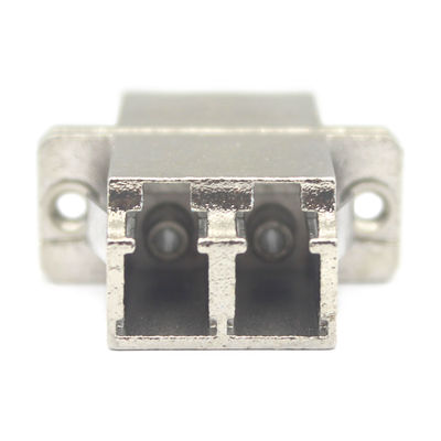 Metal Case Fiber DX LC UPC Duplex sm Adapter with Flange Low Insertion Loss of 0.2dB
