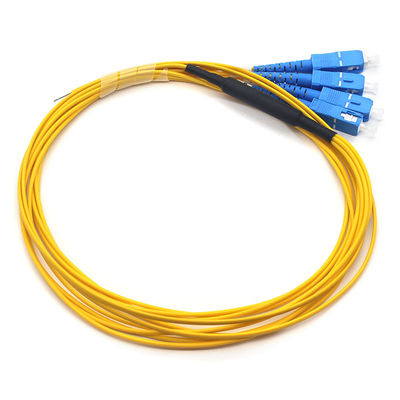 Yellow UPC Fiber Optic Patch Cord Pigtail 4 Cores PVC Jacket