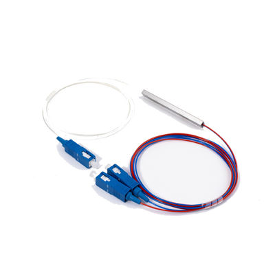 Customized 1*2 SC UPC Mini Type Fiber Optic PLC Splitter With G657A Fiber 0.9mm