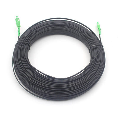 Outdoor 2*5.0mm FTTH SC APC Flat Drop Patch Cord Singlemode With Balck Jacket