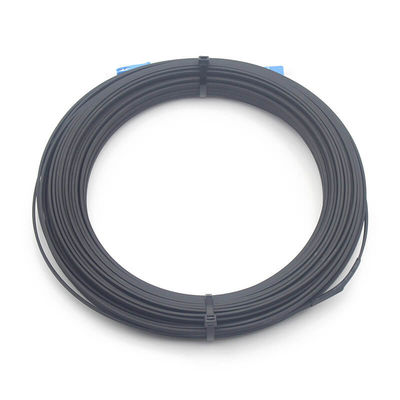 2.0*5.0mm 1FO SC UPC To SC UPC FTTH Flat Drop Patch Cord G675A1 With Black Jacket