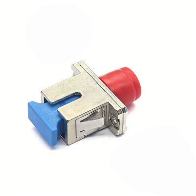 0.2dB Insertion Loss SC UPC to FC UPC Fiber Optic Adapter in Metal Case with Flange