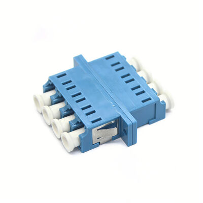 LC UPC Quadruplex Singlemode Fiber Optic Adapter with Flange