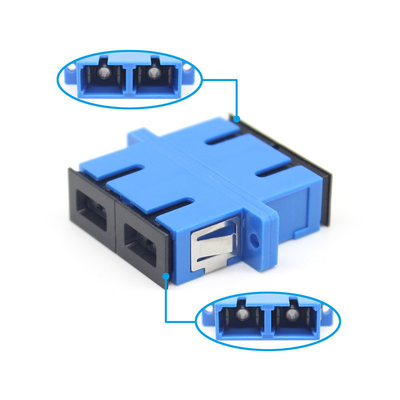 SC UPC Bule Duplex Fiber Optic Adapter с долговечностью фланца 0,2 дБ 500 Прошедший цикл