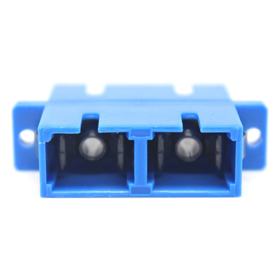 SC UPC Bule Duplex Fiber Optic Adapter с долговечностью фланца 0,2 дБ 500 Прошедший цикл