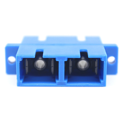 SC UPC Bule Duplex Fiber Optic Adapter с долговечностью фланца 0,2 дБ 500 Прошедший цикл