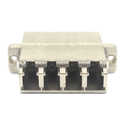 Совместимый с сетью 4G LC UPC Quadruplex Fiber Optic Adapter с фланцем в металлическом корпусе