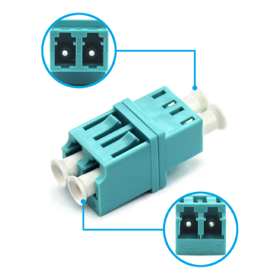 низкий тип LC PC OM3 Multimode Duplex Fiber Optic Adapter для испытания нагрузки ≥ 70 N Потеря вставки 0,2 дБ