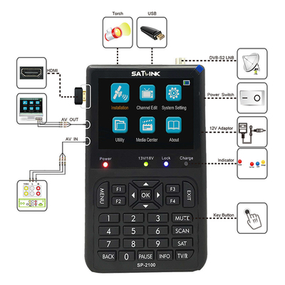 Сигналоискатель SATLINK SP-2100 DVB-S2 HD Спутниковый счетчик с входом LNB 950-2150 МГц