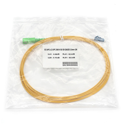 Симплекс 9/125μM St Fiber Patch Cable SC APC To LC UPC SM Сеть широкополосных волокон