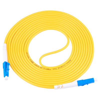 G657A2 LC To LC Simplex Fiber Optic Patch Cord Cable с 2,0 мм желтым ПВХ пальто
