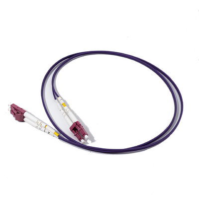Фиолетовый LC UPC к LC UPC Duplex Patch Cord оптическое волокно MM, OM4, 3,0 мм