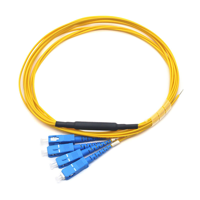 Желтый UPC Fiber Optic Patch Cord Pigtail 4 ядра ПВХ куртка